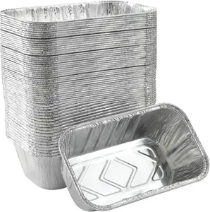 Groothandel 1 Pond Mini Broodpannen Zware Wegwerp Aluminiumfolie Blikken Pannen Met Koepeldeksels