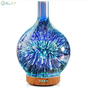 Productos únicos, fabricantes al por mayor, difusor de aroma de vidrio de fuegos artificiales 3D de 120ml, difusor de aroma Manual portátil de mesa portátil