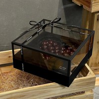 Boîte cadeau de luxe en acrylique panoramique extra-large en forme de cœur avec tiroir et laminage mat