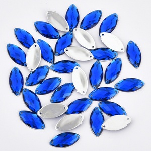 OLeeya Meilleure vente Strass à coudre en acrylique, forme œil de cheval, pierre marquise, navette, cristal à dos plat pour tissu et robes - Product Image 4
