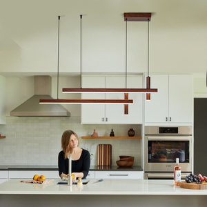 Luces colgantes minimalistas, luces colgantes Led de madera de nogal nórdico para comedor/sala de estar, cocina, recepción, dormitorio, Hotel - Product Image 5