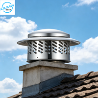 Capot de cheminée moderne en acier inoxydable de 150 mm, résistant aux intempéries et à la corrosion, pour système d'évacuation extérieur