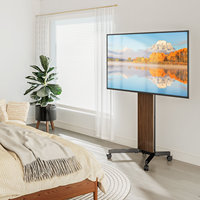 Chariot TV mobile pour téléviseurs de 32 à 70 pouces, roues verrouillables, panneau cannelé, gain de place, montage sans perçage, gestion des câbles, acier