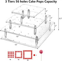 Présentoir à sucettes en acrylique transparent pour extérieur, organisateur de bonbons carré facile à assembler pour buffet et Halloween