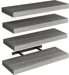 Wooden Modern Storage Racks Shelf Design Gray 6Pcs Set Floating 4Pcs Set Wall Fashion Corner Shelves