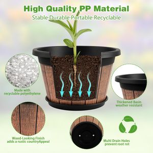 Thickened Plastic <strong>Flower</strong> <strong>Pot</strong> Vintage Wine Barrel Holed Courtyard Resin <strong>Large</strong> Water Lilies <strong>Flower</strong> <strong>Pot</strong> - Product Image 5