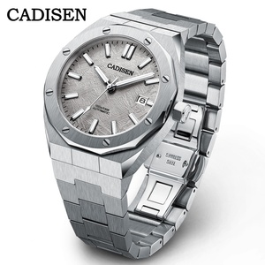 CADISEN 8193 Mouvement NH35 Verre saphir étanche Montre de luxe pour hommes d'affaires en acier inoxydable - Product Image 2