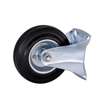 Roue de chariot industrielle rigide en caoutchouc de 4 pouces, capacité de charge de 70 kg, bande de roulement en caoutchouc de 27 mm de large, roue fixe pour chariot, équipement