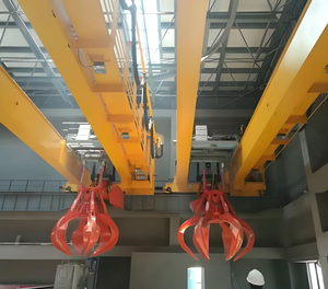 YAOUCRANE QD Double Girder 40Ton 100ton 150Ton Overhead <strong>Crane</strong> with <strong>Hook</strong>/Grab or Tongs for Steel Mill or Garbage Station - Product Image 5