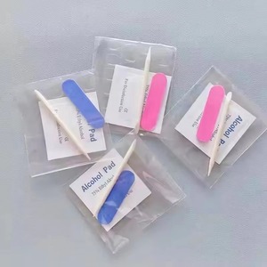 3pcs Mini Orange Wood <b>Nail</b> <b>File</b> Set Double Sided Sandpaper Emery Board Portable Travel Kit - Product Image 4