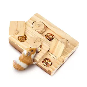 Hamster Enrichment Foraging Toys Wood Dish Hide Treats For Small Animals Foraging Game Wood Hamster Food Dish