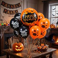 Ensemble de ballons d'Halloween, ballons en aluminium Joyeux Halloween, ballons Trick or Treat, imprimés citrouille, chauve-souris, toile d'araignée pour la décoration d'Halloween à la maison