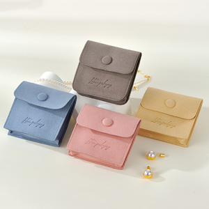 Pochette à bijoux en microfibre avec bouton, personnalisée en usine, imprimée, épaisseur 1,2 mm, pour rangement de colliers, bagues et bracelets, emballage cadeau - Product Image 2