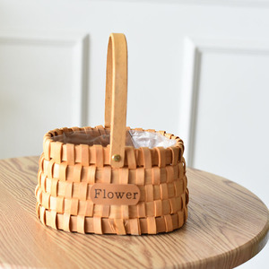 Cestas, cestas de flores de ratán hechas a mano, cestas para arreglos florales, cestas de regalo para bodas, cestas de flores de bambú tejidas, flores - Product Image 3