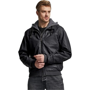 Chaqueta de Motocicleta Negra <span class=keywords><strong>para</strong></span> Hombre, Cuero Sintético PU, Chaqueta Premium Personalizada OEM ODM, Ropa Exterior al por Mayor <span class=keywords><strong>para</strong></span> Otoño, Estilo Casual - Product Image 2