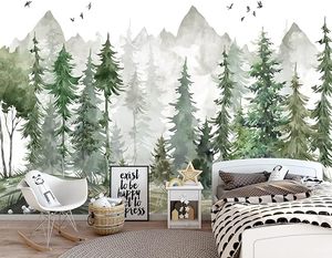 <span class=keywords><strong>Papier</strong></span> peint mural 3D effet brouillard forêt de bouleaux, autocollant, grand format, paysage naturel, pour hôtels et restaurants - Product Image 1