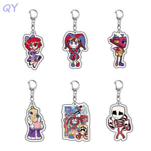 QY The Amazing Digital Circus Acrylic <b>Keychain</b> Double Sided Clear <b>Anime</b> Character Key Ring Bag Pendant - Product Image 1