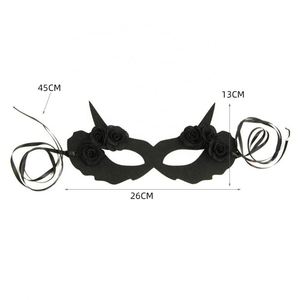 Masque noir sexy pour fille, décorations de fleurs noires, masque de fête costumée d'Halloween, nouveau design - Product Image 5