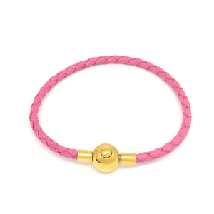 Leather Rope <b>Bracelets</b> Stainless Steel Snap Buckles 3D Gold Plated Unisex Gift Jewelry - Product Image 3