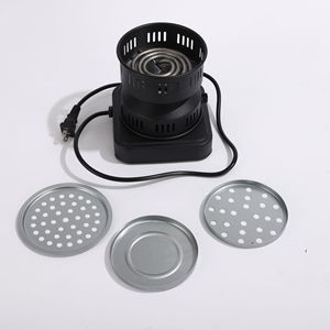 Portable Electric Charcoal Stove With Ignition Us Plug Windproof Design For Hookah Heating Black Round - Product Image 2