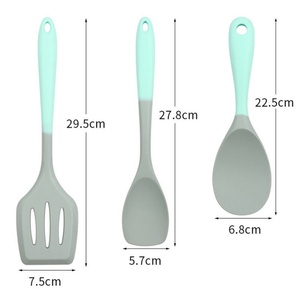 Vente directe usine : Ensemble de cuisine 6 pièces en silicone bicolore, spatules et cuillères antiadhésives résistantes aux hautes températures - Product Image 5