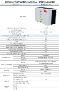 Pompe à chaleur air-eau 10SR/39kW, COP4.4, haute efficacité, 380V triphasé, unité d'eau chaude sanitaire pour hôtel, école, hôpital, usine - Product Image 1