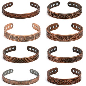 YL Pulseras Magnéticas y Anillos de Diseño Floral Vintage, Acabado Antiguo Cepillado, Estilo Retro, Éxito de Ventas Transfronterizo - Product Image 1