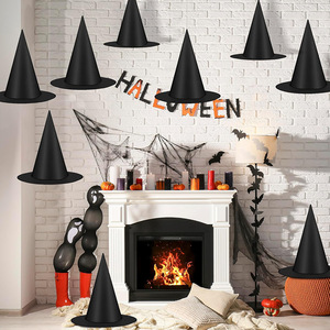Chapeaux de sorcière noirs, ornements suspendus, décoration de fête d'Halloween, intérieur/extérieur, plafond, porte - Product Image 5