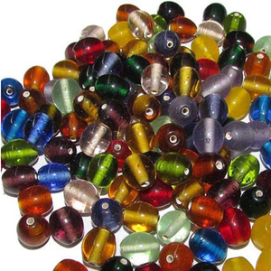 Murano Plain Oval Multicolor Loose Glass <b>Beads</b> (Crystal & Lampwork) for Jewelry Making Bulk Pack in Box - Product Image 3