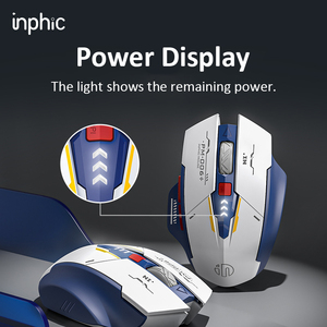 Souris optique sans fil rechargeable USB <span class=keywords><strong>Inphic</strong></span> F9 2.4G SciFi Mecha 2400 dpi, jeu 3D, charge rapide, interface Type-C pour PC - Product Image 3