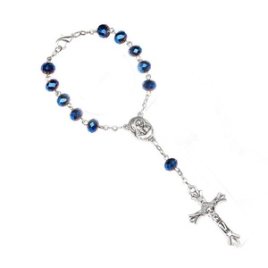 Gelang Salib Rosario Doa Suci Maria, Gelang Tasbih Kristal Rosario dan Manik-manik - Product Image 3