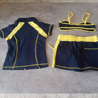 Ensemble de vêtements pour femmes en gros, ensemble deux pièces décontracté d'été avec chemise à manches courtes et short color block en nylon et élasthanne