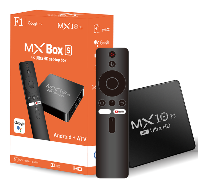 Best TV Box MX10-F1 Quad Core 4k BT Voice Remote Android 13 Set Top Box