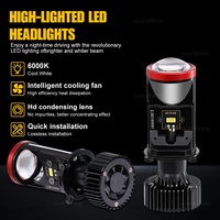 Projecteur Mini H4 Sunshiny Y8 80W 8500LM 6000K, phare LED compact pour voitures et motos