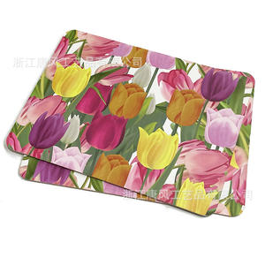 Mantel Individual de MDF Tangfeng de Zhejiang con Diseño de Tulipanes, Antideslizante y Aislante del Calor para Protección de Vajilla - Product Image 1