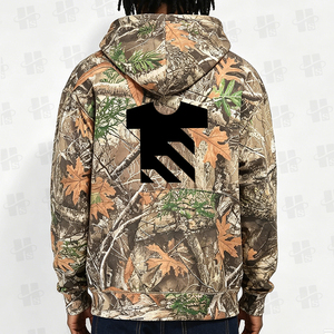 Wholesale Camouflage Print Hooded Sweatshirt Custom 100% Polyester Sublimation Printed Lightweight Men's Casual Camo Hoodie - Product Image 4