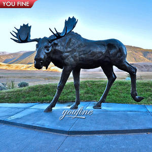 Grande décoration extérieure en laiton cuivre métal animaux <span class=keywords><strong>Bronze</strong></span> orignal Statue <span class=keywords><strong>Sculpture</strong></span> - Product Image 6