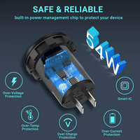 Chargeur 3 x USB 12V/24V 36W QC3.0 à charge rapide 10A avec fusible, nouveau design en aluminium, pour camping-car, voiture, fourgonnette