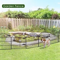 Clôture en PVC à 7 panneaux avec porte facile à assembler Barrière de jardin et de chien en métal de style australien pour balcons de sécurité à domicile