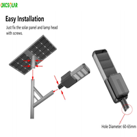 Lampe solaire LED de rue à haut lumen 120W 20400LM, indice de protection IP66, garantie de 3 ans, télécommande, montage sur poteau en alliage d'aluminium, MPPT