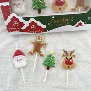 حار بيع عيد الميلاد موضوع شمعة لطيف الأيايل شجرة عيد الميلاد الزنجبيل رجل الشموع - Product Image 5