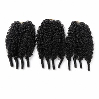Extensions de cheveux bouclés birmanes en plumes, 100 % cheveux humains vierges brésiliens Remy, couleur naturelle, tresses au crochet, fil invisible, fournisseur