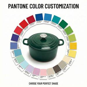 Ensemble de 4 casseroles en fonte émaillée verte E-Top, ustensiles de cuisine, <span class=keywords><strong>cocottes</strong></span> en fonte - Product Image 3