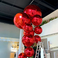 Décorations de Noël gonflables rouges pour la publicité extérieure, grandes boules brillantes pour les fournitures de Noël