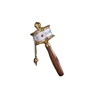 Base para Rueda de Oración Manual, Rueda de Oración Tibetana Budista con Caligrafía y Mantra, Rueda de Oración de Cobre Portátil - Product Image 4