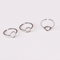 Bague en acier inoxydable, simple, de forme ronde et carrée, réglable, design unique, accessoires de mode
