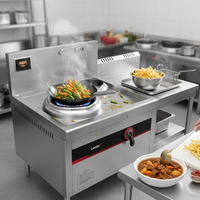 Lestov Plaque de cuisson à induction professionnelle simple brûleur en acier inoxydable 8000W avec arrêt automatique de sécurité, petite gamme de woks pour plats sautés