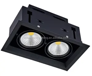 Commerciële Embeded-Systeem Cob Led 2 Heads Grille Spot Lamp 3000K CRI95 Roosters Licht Voor Meubels