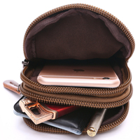 Zuolunduo Vintage Stijl Mini Canvas Portemonnee Met Rits Modieuze Vrije Tijd Mobiele Telefoon Tas