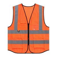 Salut Vis Polyester maille toile veste respirant décontracté travail gilet de sécurité poches haute visibilité matériau réfléchissant pour l'automne